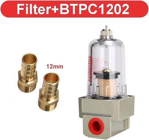 AF2000-02 1/4 Air Pump Compressor Filter Pneumatic Universal Oil Catch Tank Can Out Impurities Water Separator Compressed(AF w BT802) in Saudi Arabia