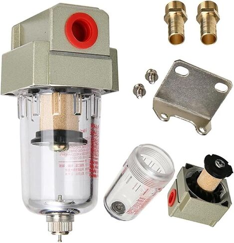 AF2000-02 1/4 Air Pump Compressor Filter Pneumatic Universal Oil Catch Tank Can Out Impurities Water Separator Compressed(AF w BT802) in Saudi Arabia