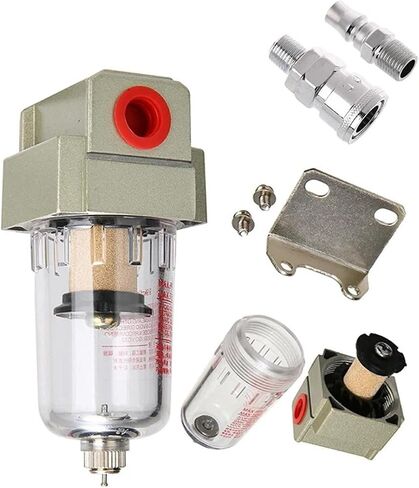 AF2000-02 1/4 Air Pump Compressor Filter Pneumatic Universal Oil Catch Tank Can Out Impurities Water Separator Compressed(AF w BT802) in Saudi Arabia