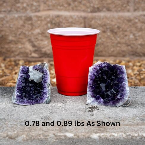 مجموعة كريستال الجمشت الطبيعي الأرجواني العميق - الجيود الخام من كوارتز أوروغواي - اللون الأرجواني العميق مع قاعدة قطع مسطحة للوقوف in Kuwait