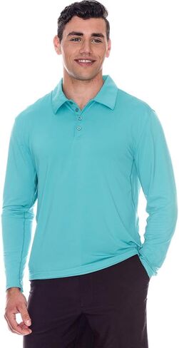 Men's UPF 50+ Sun Protection Collared Long Sleeve Active Top in Kuwait