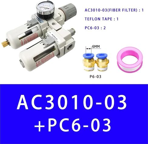 AC3010-03 Air Pump Compressor Filter Pressure Regulator Trap Pneumatic Oil Separator Manual Drainage Supply Moisture Filters(Copper and PC8-03) in Saudi Arabia