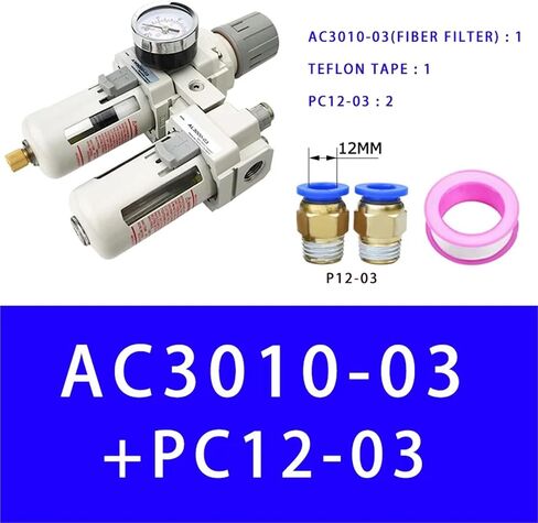 AC3010-03 Air Pump Compressor Filter Pressure Regulator Trap Pneumatic Oil Separator Manual Drainage Supply Moisture Filters(Copper and PC8-03) in Saudi Arabia