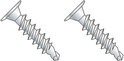 Steel Self-Drilling Screw, Zinc Plated Finish, Wafer Head, Phillips Drive, #3 Drill Point, #12-14 Thread Size, 1-1/2" Length (Pack of 50) in Saudi Arabia