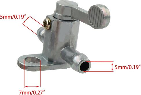 Powermotor 5/16 "صمام الوقود المضمّن Petcock ， 8 ملم ، استبدال مفتاح القطع المستقيم للغاز الغازي للوقود لعام 1981-2009 PW50 Mini Dirt Pit Bike atv Quad 4 Wheeler 2 PCs in Saudi Arabia