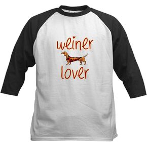 CafePress Weiner Lover Kids Baseball Jersey Kids Cotton Baseball Jersey, 3/4 Raglan Sleeve Shirt in Saudi Arabia