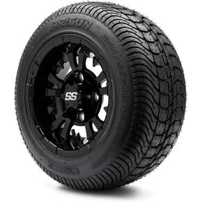 MODZ® Vampire Machined Black 10" Golf Cart Wheels and Arisun Cruze (205/50-10) DOT Low Profile Golf Cart Tires Combo - Set of 4 in Kuwait