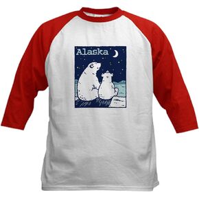 CafePress Alaska Kids Baseball Jersey Kids Cotton Baseball Jersey, 3/4 Raglan Sleeve Shirt in Saudi Arabia