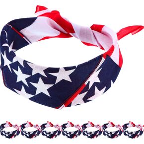 8 Pieces American Flag Bandana Independence Day Headband for Memorial Day and 4th of July USA Flag Unisex Cowboy Bandana USA Kerchief Patriotic Accessory for Men Women in Saudi Arabia