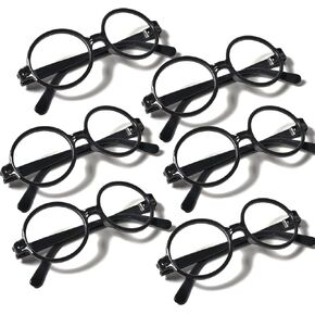 24 زوجًا من نظارات المعالج الأسود البلاستيكية للهالوين نظارات بإطار مستدير بدون عدسة لهدايا حفلات عيد القديس باتريك in Kuwait