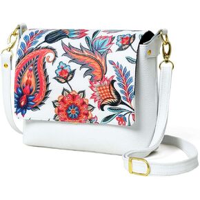 ADYAN Handmade Full Grain Soft Leather Floral Printed Cross body Sling Bag for Women in Kuwait