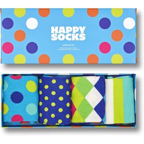 مجموعة جوارب طاقم Socks Happy ، للرجال والنساء ، مصنوعة من القطن المستدام - الأزرق والأخضر - الحجم الصغير/المتوسط - 4 عبوات in Kuwait