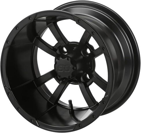 RM CART 12 "Maltese Cross Matte Black في 205/30-12 Deli Tyres (مجموعة من 4) ، و Club Car Car & Ezgo ، وإطارات عربة الجولف وعجلات التحرير والسرد in Kuwait