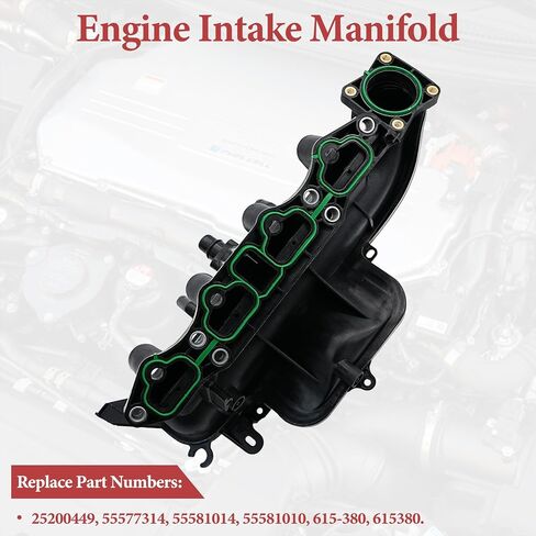 Engine Intake Manifold with Gasket Compatible with 2013-2020 Buick Encore, 2012-2016 Chevy Cruze, 2012-2020 Sonic, 2013-2020 Trax 1.4L Engine, Replaces# 25200449, 55577314, 55581014 in Saudi Arabia