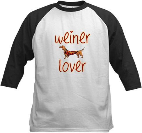 Cafepress Weiner Lover Kids Baseball Jersey Kids Cotton Baseball Jersey ، 3/4 Raglan Sleeve Shirt in Saudi Arabia