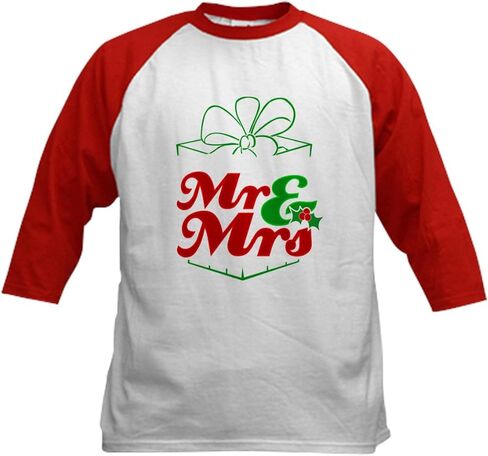 CafePress First Christmas As Mr. &Amp; Mrs. Baseball Jersey Kids Cotton Baseball Jersey, 3/4 Raglan Sleeve Shirt in Saudi Arabia