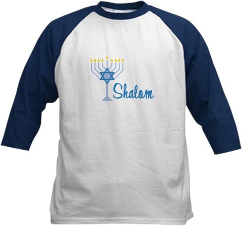 Cafepress Shalom Baseball Jersey Kids Cotton Baseball Jersey ، 3/4 Raglan Sleeve Shirt in Saudi Arabia
