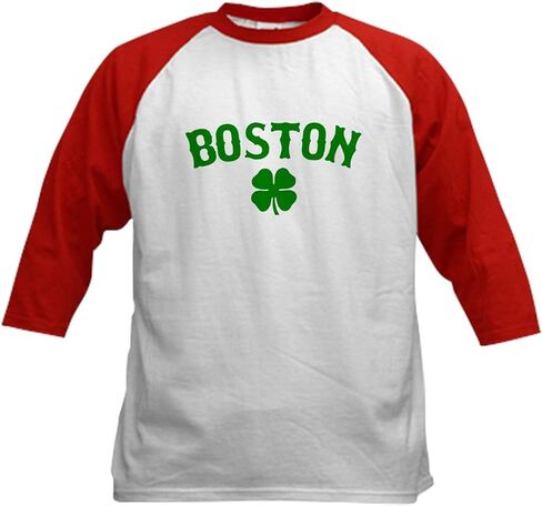 CafePress Boston Irish Kids Baseball Jersey Kids Cotton Baseball Jersey, 3/4 Raglan Sleeve Shirt in Saudi Arabia
