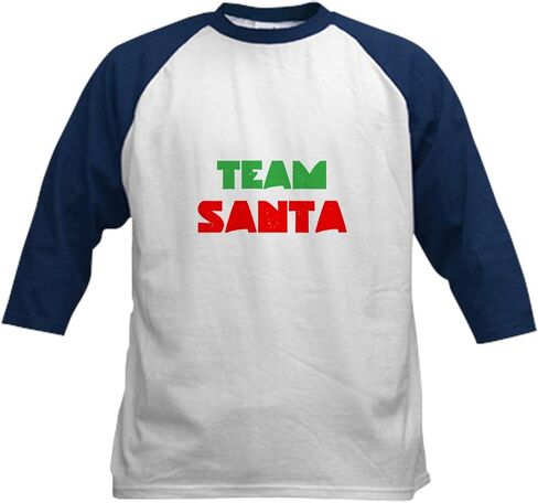 Cafepress Team Santa Baseball Jersey Kids Cotton Baseball Jersey ، 3/4 Raglan Sleeve Shirt in Saudi Arabia