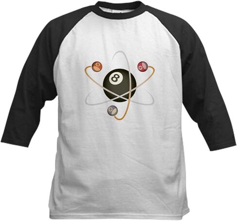 CafePress Billiard Atom Kids Baseball Jersey Kids Cotton Baseball Jersey, 3/4 Raglan Sleeve Shirt in Saudi Arabia