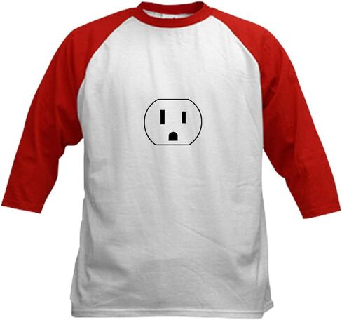 Cafepress Electrical Outlet Baseball Jersey Kids Cotton Baseball Jersey ، 3/4 Raglan Sleeve Shirt in Saudi Arabia