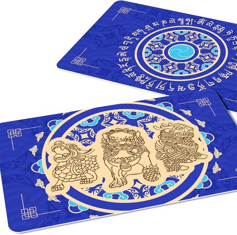 Three Celestial Guardians Amulet Feng Shui Card, Fu Dogs, Chi Lin, Pi Yao, Symbol of Protection, Feng Shui Gift, Pocket-Sized Talisman Card, New Chinese Year Gifts, Made in USA (2 Pack) in Saudi Arabia