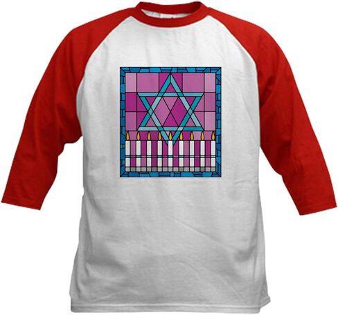 Cafepress Star of David Kids Baseball Jersey Kids Cotton Baseball Jersey ، 3/4 Raglan Sleeve Shirt in Kuwait