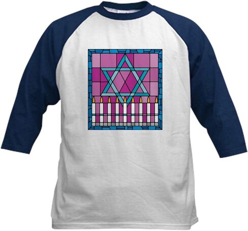 Cafepress Star of David Kids Baseball Jersey Kids Cotton Baseball Jersey ، 3/4 Raglan Sleeve Shirt in Kuwait