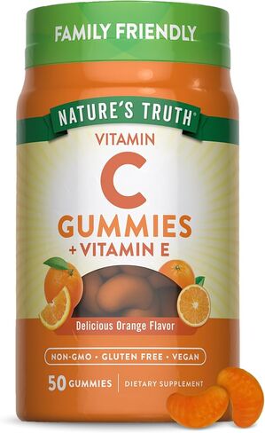 Nature's Truth Vitamin C Gummies | 50 Count | with Vitamin E | Orange Flavor | Vegan, Non-GMO & Gluten Free Supplement in Saudi Arabia