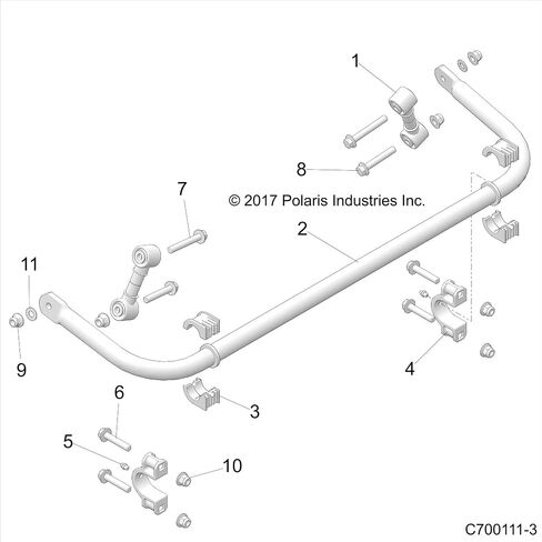 Polaris RZR Sway Bar Bracket ، 1.25 بوصة ، الجزء الأصلي OEM 5633969 ، Qty 1 in Kuwait
