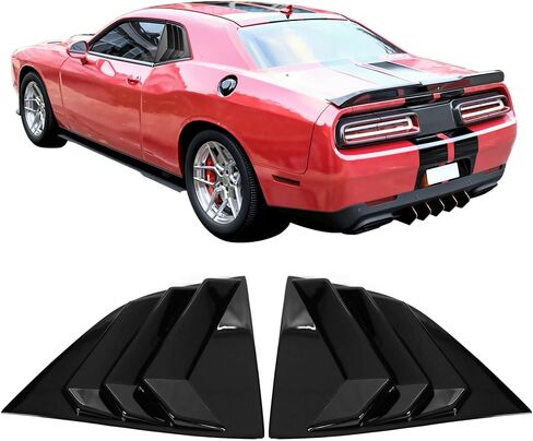Ikon Motorsports ، Side Window Courder متوافق مع 2008-2023 Dodge Challenger ، Gloss Black Sun Shade Cover Pair Scoop ، 2009 2010 2011 2013 2014 2015 2015 2017 2018 2019 2020 in Saudi Arabia
