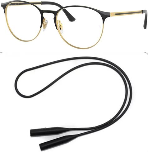 Ray-Ban RX6375 Eyeglasses Bundle: RX 6375 2890 Black On Arista and Universal Anti-slip Silicone Leash in Saudi Arabia
