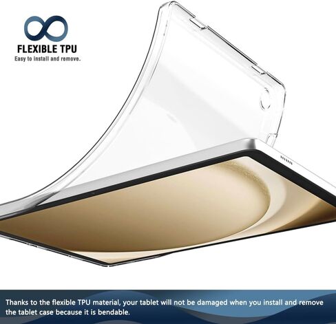 Puxicu Clear Case for Galaxy Tab S5e 10.5, Slim Design Flexible Soft TPU Protective Cover for Samsung Galaxy Tab S5e 10.5-Inch Tablet 2019 (Model:SM-T720/T725), Transparent in Kuwait
