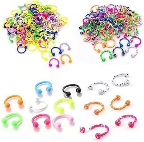 10 PCS Multicolor 16g مقاوم للصدأ مقاوم للصدأ الحصص الحاجز حلقات الأنف حلقات طوق غضروف الغضروف الديكور ، حلقات ، هدايا مجوهرات مذهلة in Saudi Arabia