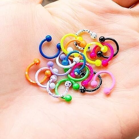 10 PCS Multicolor 16g مقاوم للصدأ مقاوم للصدأ الحصص الحاجز حلقات الأنف حلقات طوق غضروف الغضروف الديكور ، حلقات ، هدايا مجوهرات مذهلة in Saudi Arabia