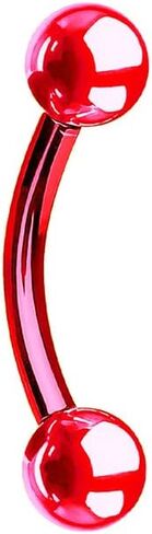 16G 316L Surgical Steel PVD Neon Anodized 16G Externally Threaded 3mm Ball Curved Barbell Eyebrow Ring Daith Rook Earring Piercing Jewelry 5/16" 8mm in Saudi Arabia