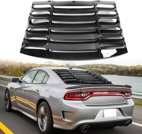 النافذة الخلفية كفلت ، متوافقة مع 2011-2023 Dodge Charger ، ABS بلاستيك غير لامع أسود Ikon على غرار النافذة الخلفية in Kuwait