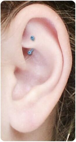 16G 316L Surgical Steel PVD Neon Anodized 16G Externally Threaded 3mm Ball Curved Barbell Eyebrow Ring Daith Rook Earring Piercing Jewelry 5/16" 8mm in Saudi Arabia