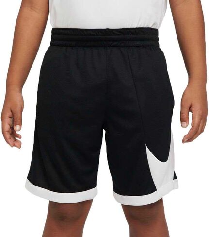 Nike Boy's Dri-FIT HBR Basketball Shorts (Little Kids/Big Kids) Black/White/White/White MD (10-12 Big Kid) in Saudi Arabia