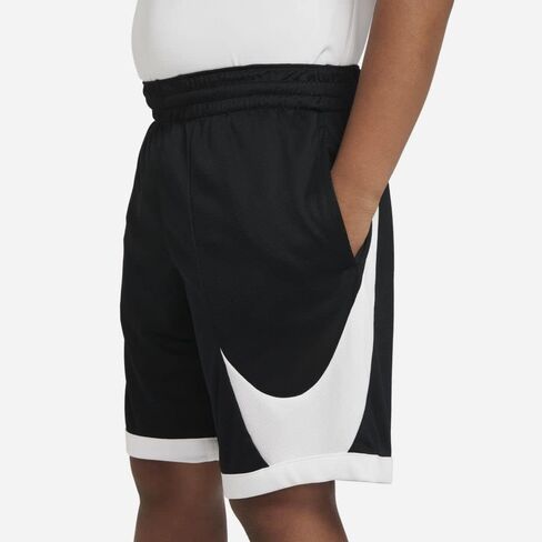 Nike Boy's Dri-FIT HBR Basketball Shorts (Little Kids/Big Kids) Black/White/White/White MD (10-12 Big Kid) in Saudi Arabia