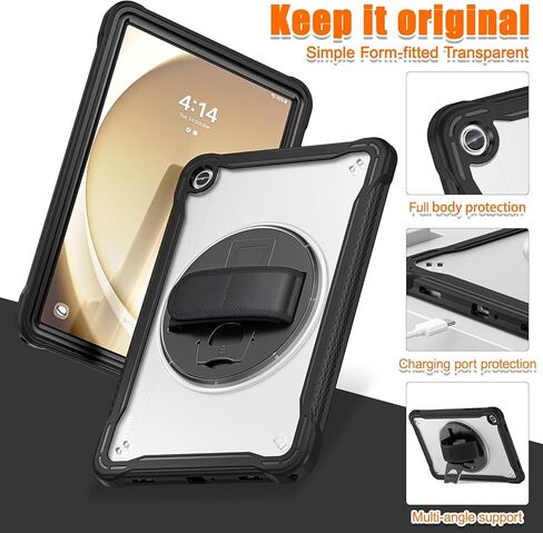 غطاء واقٍ لجهاز Galaxy Tab A9+ Tablet 11"، جراب Samsung Tab A9 Plus متين مقاوم للصدمات مع حزام يد/مسند لهاتف SM-X210/X215/X216-CronflowerBlue in Kuwait