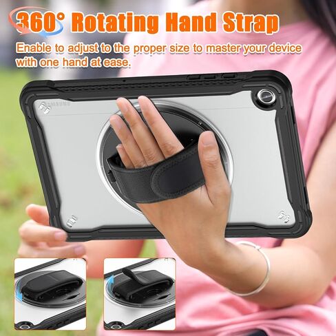 غطاء واقٍ لجهاز Galaxy Tab A9+ Tablet 11"، جراب Samsung Tab A9 Plus متين مقاوم للصدمات مع حزام يد/مسند لهاتف SM-X210/X215/X216-CronflowerBlue in Kuwait