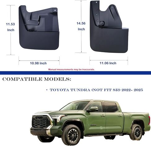 يناسب اللوحات الطينية حراس البقع يناسب 2022-2025 Toyota Tundra (غير مناسب SR) ، حرس الطين مجموعة الملحقات حماية رواسب المركبات لا يوجد حامي إطارات الحفر الطين كل الطقس ، 4 أجهزة كمبيوتر ، 2023 2024 in Kuwait