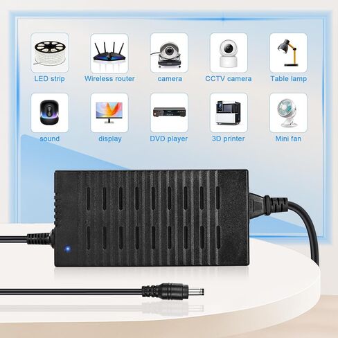 محول إمداد الطاقة HOUHUI 24V 4A، تيار متردد 100-240 فولت إلى تيار مستمر 24 فولت 4 أمبير 96 وات بدلة 3A 2A 1A محول محول تيار متردد/تيار مستمر مع قابس 5.5x2.5 مم لشريط LED ضوء CCTV كاميرا LCD وشاشة LCD in Kuwait