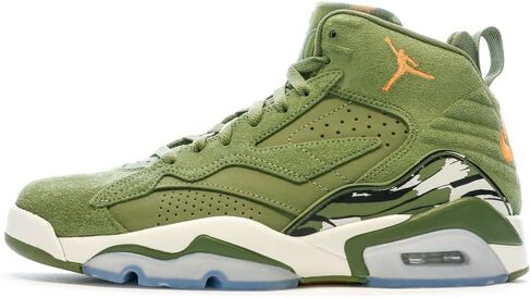 NIKE Jumpman MVP Men's Shoes (DZ4475-300, Sky J Light Olive/Bright Mandarin) Size 8 in Saudi Arabia
