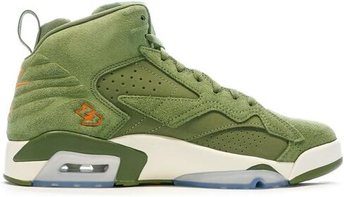 NIKE Jumpman MVP Men's Shoes (DZ4475-300, Sky J Light Olive/Bright Mandarin) Size 8 in Saudi Arabia