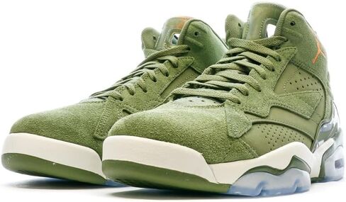 NIKE Jumpman MVP Men's Shoes (DZ4475-300, Sky J Light Olive/Bright Mandarin) Size 8 in Saudi Arabia