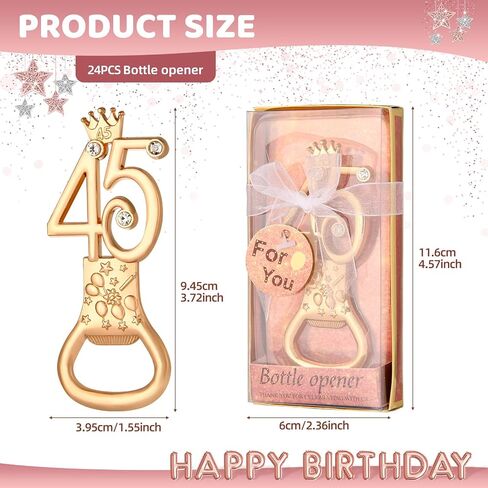 24 boxes of rose gold themed 80th birthday bottle openers favored for 80th anniversary wedding party gifts, 80th birthday party souvenirs or party decorations (80 shape) in Saudi Arabia