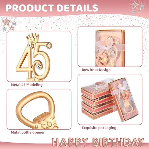 24 boxes of rose gold themed 80th birthday bottle openers favored for 80th anniversary wedding party gifts, 80th birthday party souvenirs or party decorations (80 shape) in Saudi Arabia