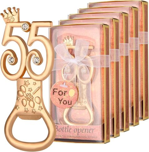 24 boxes of rose gold themed 80th birthday bottle openers favored for 80th anniversary wedding party gifts, 80th birthday party souvenirs or party decorations (80 shape) in Kuwait